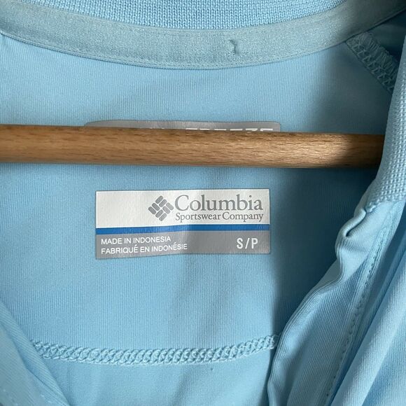 Columbia Men's Blue Omni-Freeze PFG Short Sleeve Polo Shirt - Size Small - Fish - Picture 3 of 6